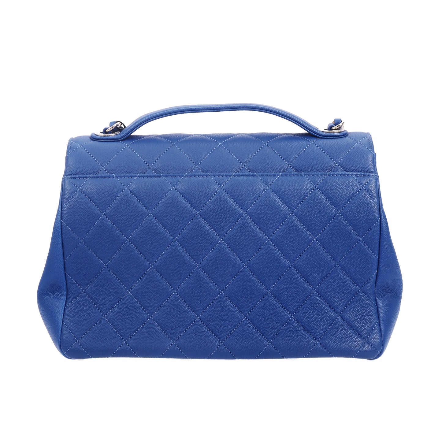 Pre-Owned Chanel Business Affinity Blue Quilted Calfskin Shoulder Bag 61162307