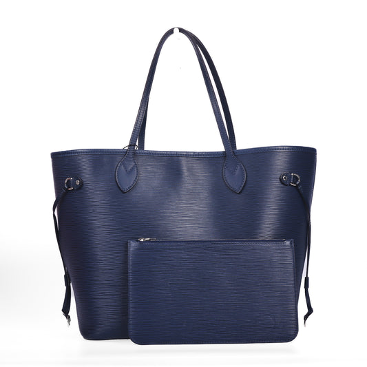 Pre-Owned Louis Vuitton Neverfull MM Dark Blue  Epi Calfskin Shoulder Bag 61636866