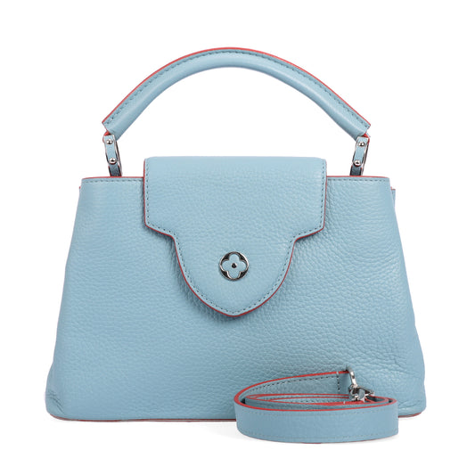 Pre-Owned Louis Vuitton Capucines Blue Leather Shoulder Bag 61938888