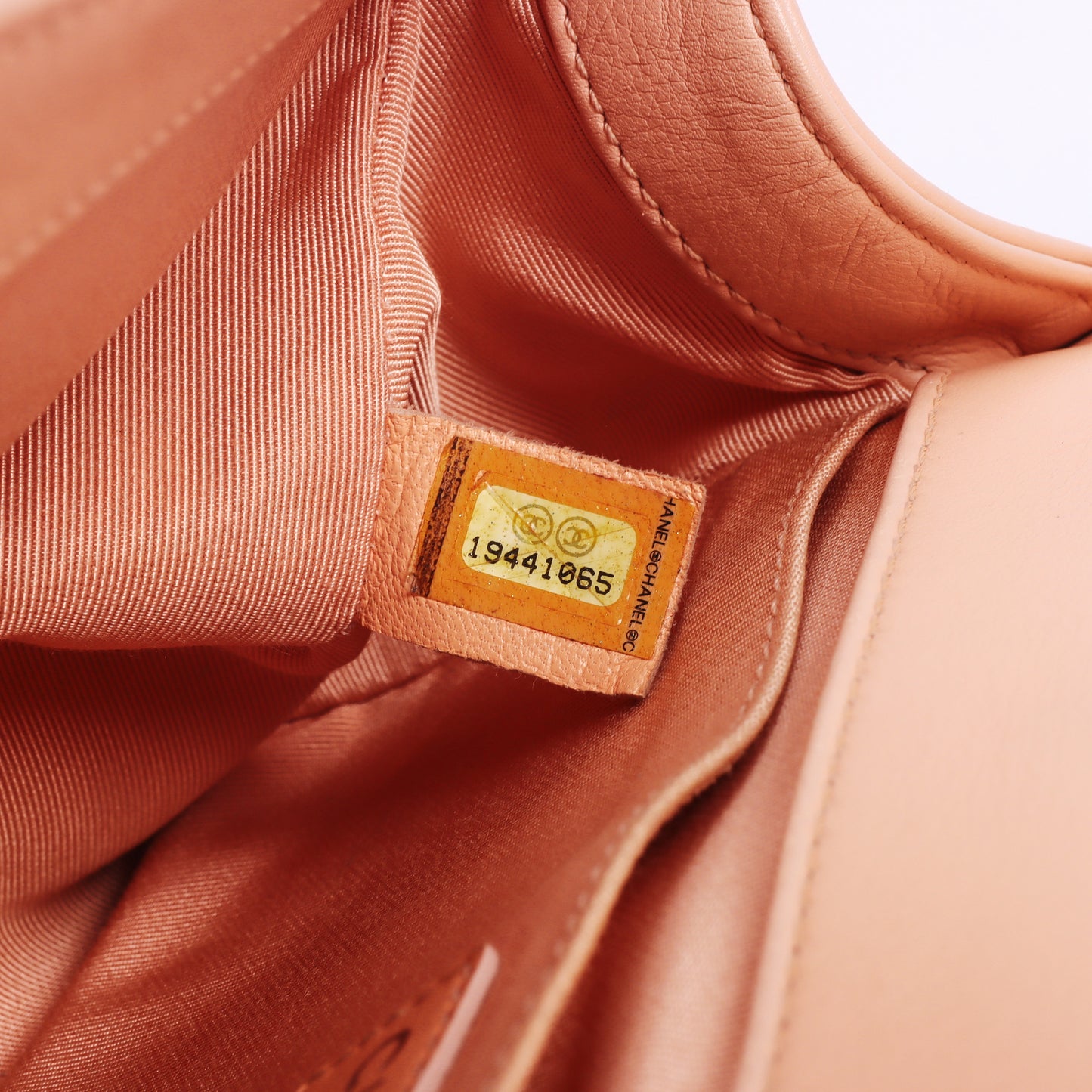 Pre-Owned Chanel Boy Medium Light Pink Calfskin Shoulder Bag 62070235