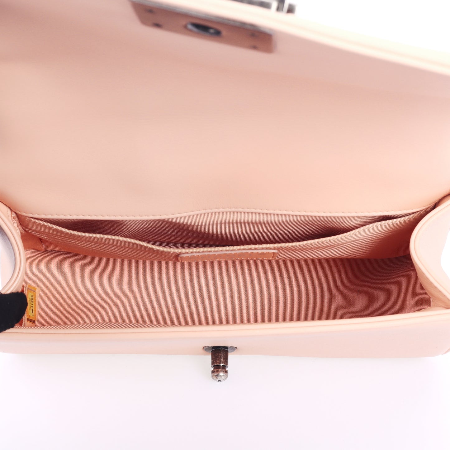 Pre-Owned Chanel Boy Medium Light Pink Calfskin Shoulder Bag 62070235