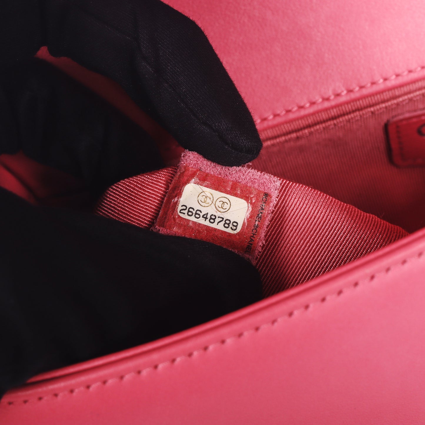 Pre-Owned Chanel Le Boy Pink Chevron  Leather Shoulder Bag 62409376