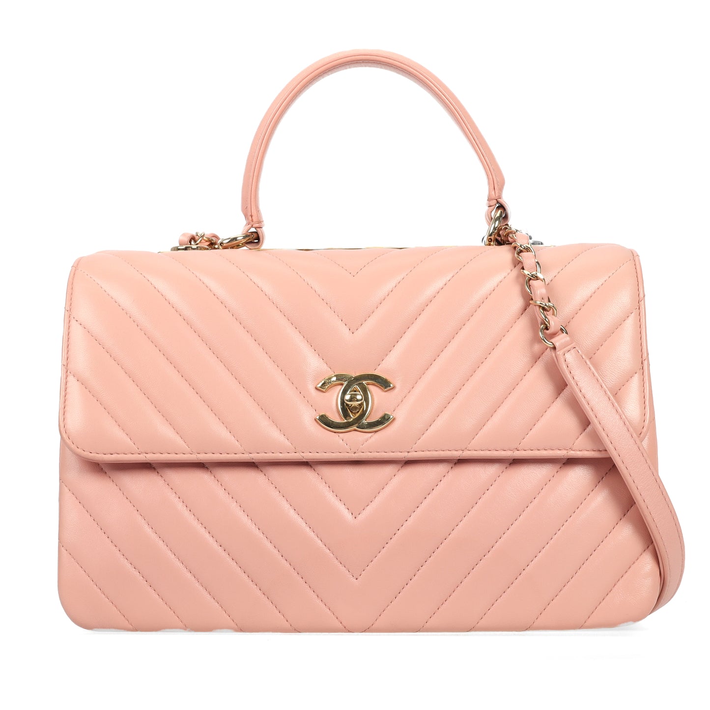 pre-owned chanel pink calfskin crossbody bag 62941339