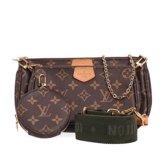 Pre-Owned Louis Vuitton Multi Pochette Accessoires Brown Monogram Coated Canvas Crossbody Bag 63054571