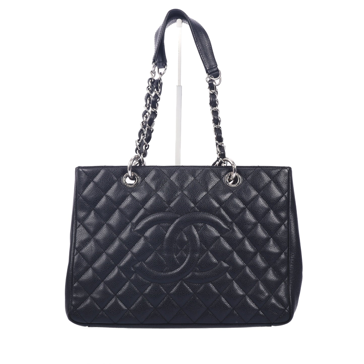 Pre-Owned Chanel Grand Shopping Tote Black Calfskin Shoulder Bag 64744782