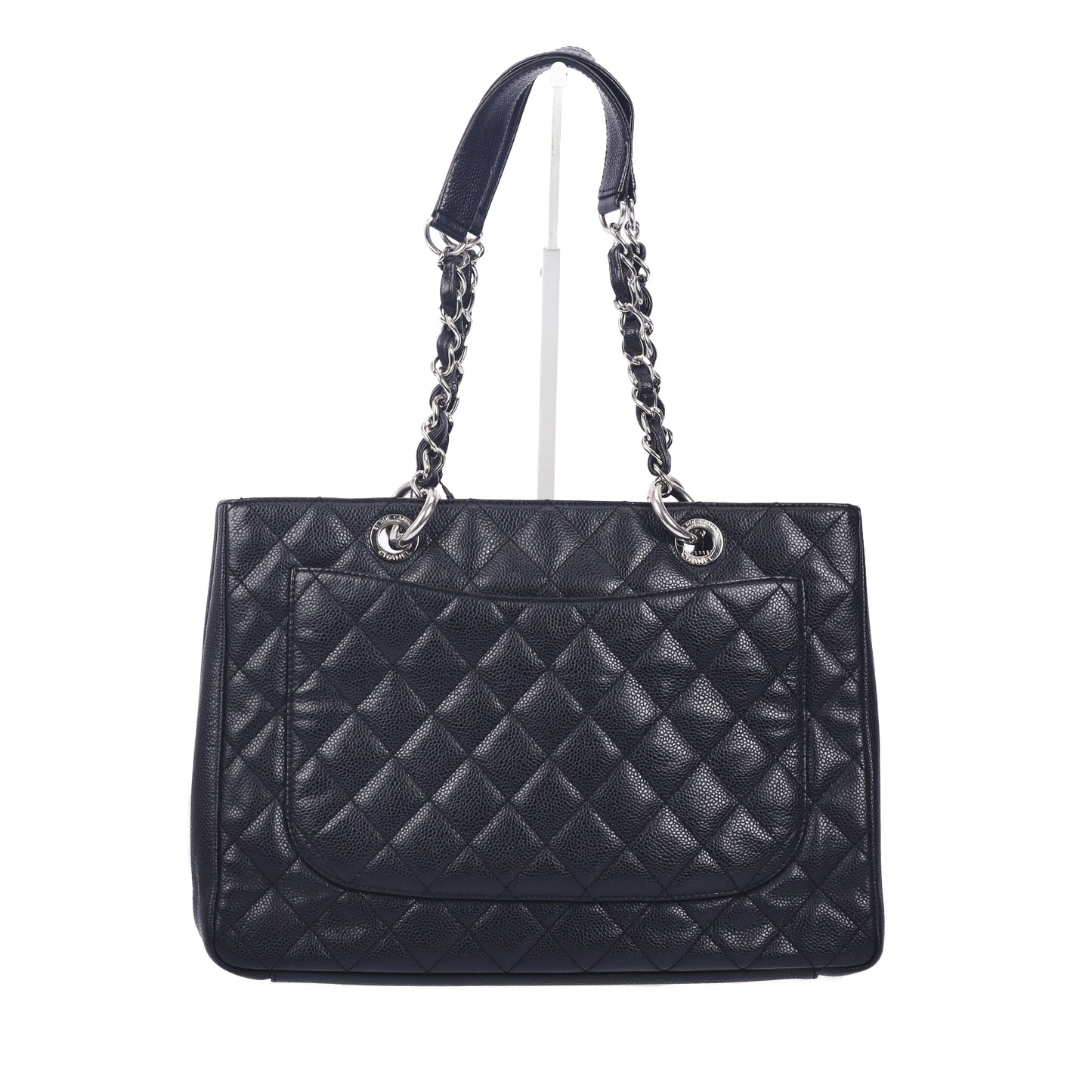 Pre-Owned Chanel Grand Shopping Tote Black Calfskin Shoulder Bag 64744782