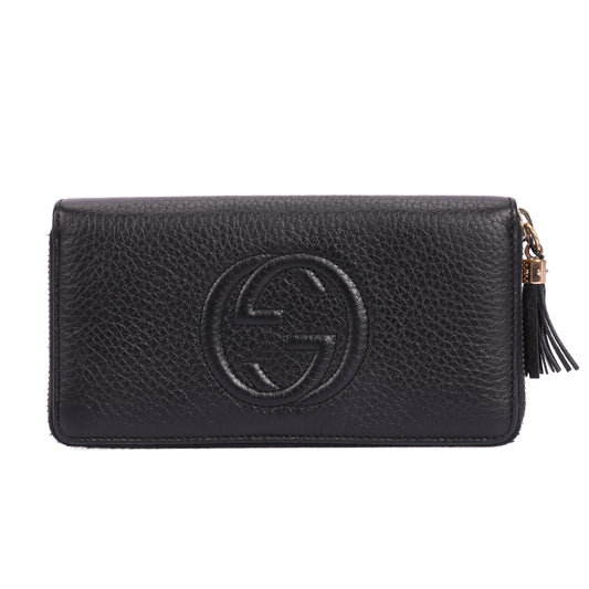 Pre-Owned Gucci Soho Black Calfskin Wallet 65640552