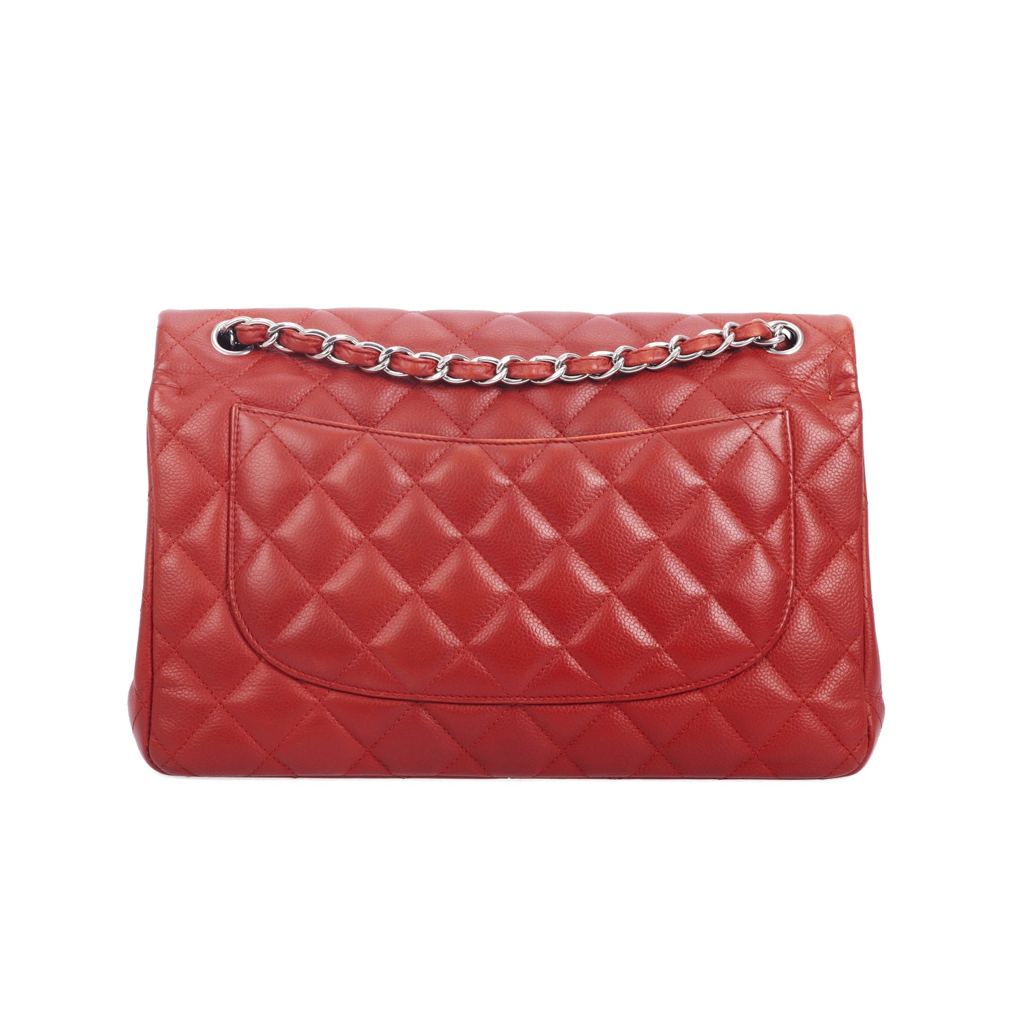Pre-Owned Chanel Classic Flap Red Quilted Caviar Leather Shoulder Bag 66051516