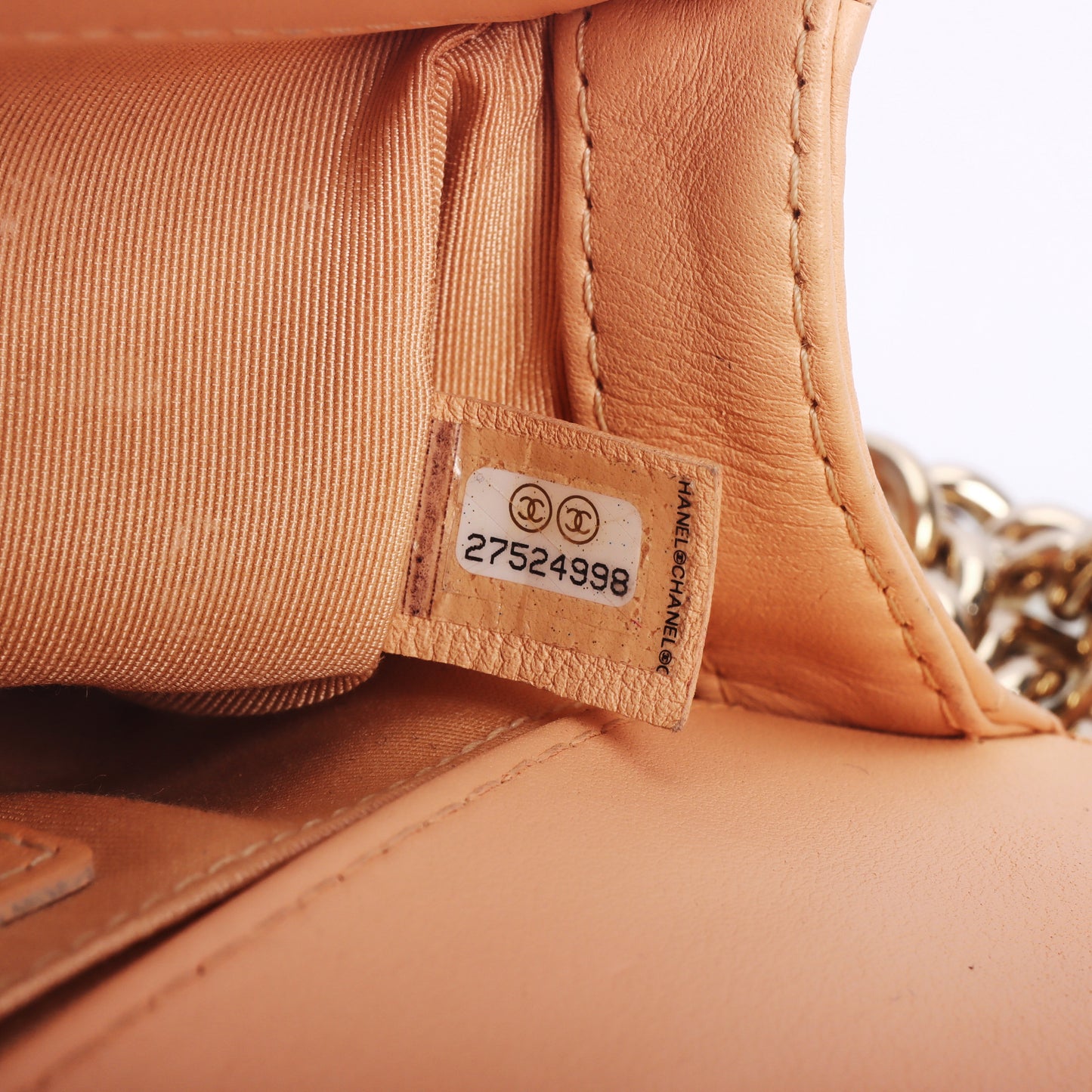 Pre-Owned Chanel Le Boy Beige Quilted Leather Shoulder Bag 66209833