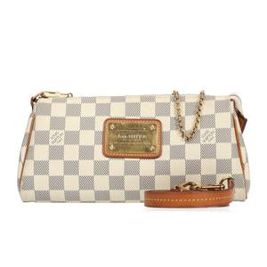 Pre-owned Louis Vuitton Canvas Crossbody bags Eva Damier Azur White Coated 20934809 hz