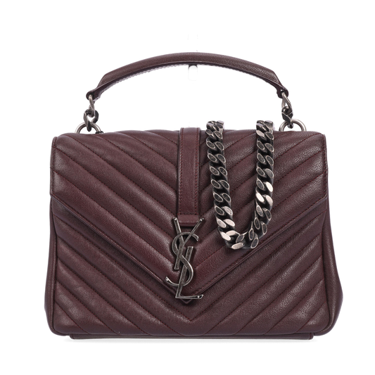 Pre-owned Yves Saint Laurent Lambskin Shoulder Bags Saint Laurent Burgundy Quilted 66912249