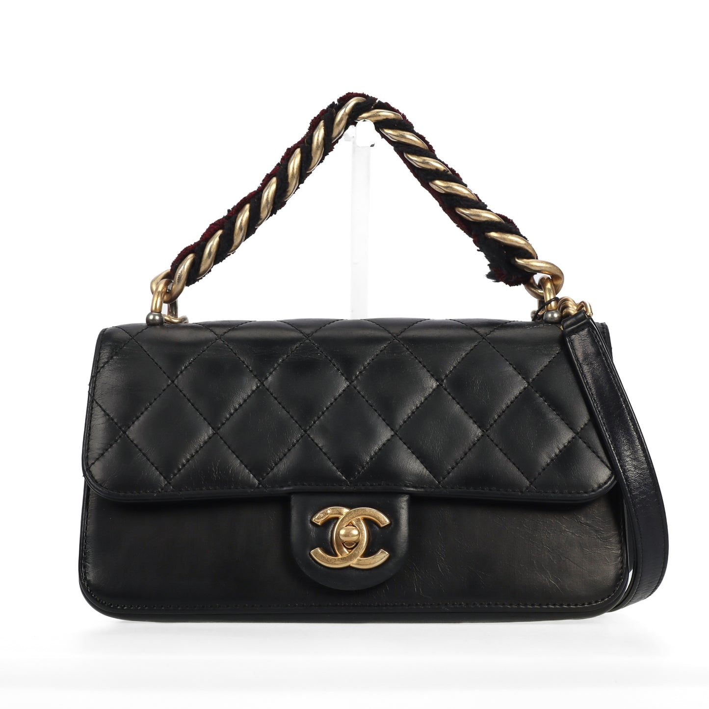 Pre-Owned Chanel Classic Flap Black Quilted Calfskin Shoulder Bag 67915766