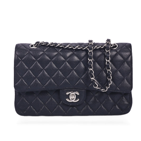 Pre-Owned Chanel Classic Flap Black Quilted Caviar Calfskin Shoulder Bag 68038333
