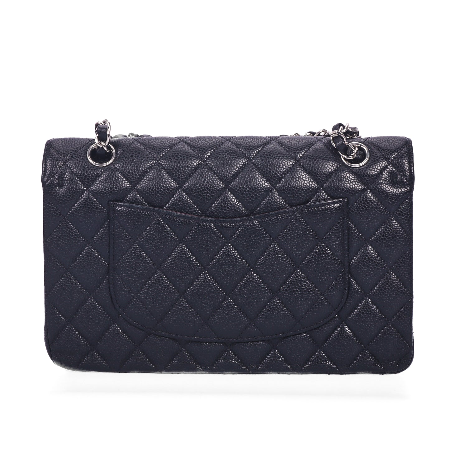 Pre-Owned Chanel Classic Flap Black Quilted Caviar Calfskin Shoulder Bag 68038333