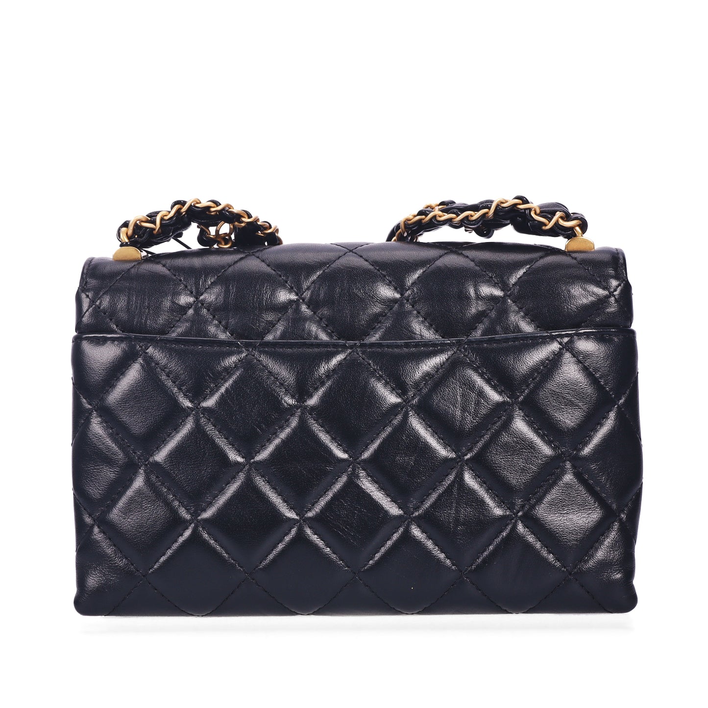 Pre-Owned Chanel 19 Black Quilted Lambskin Wallet on Chain 68399510