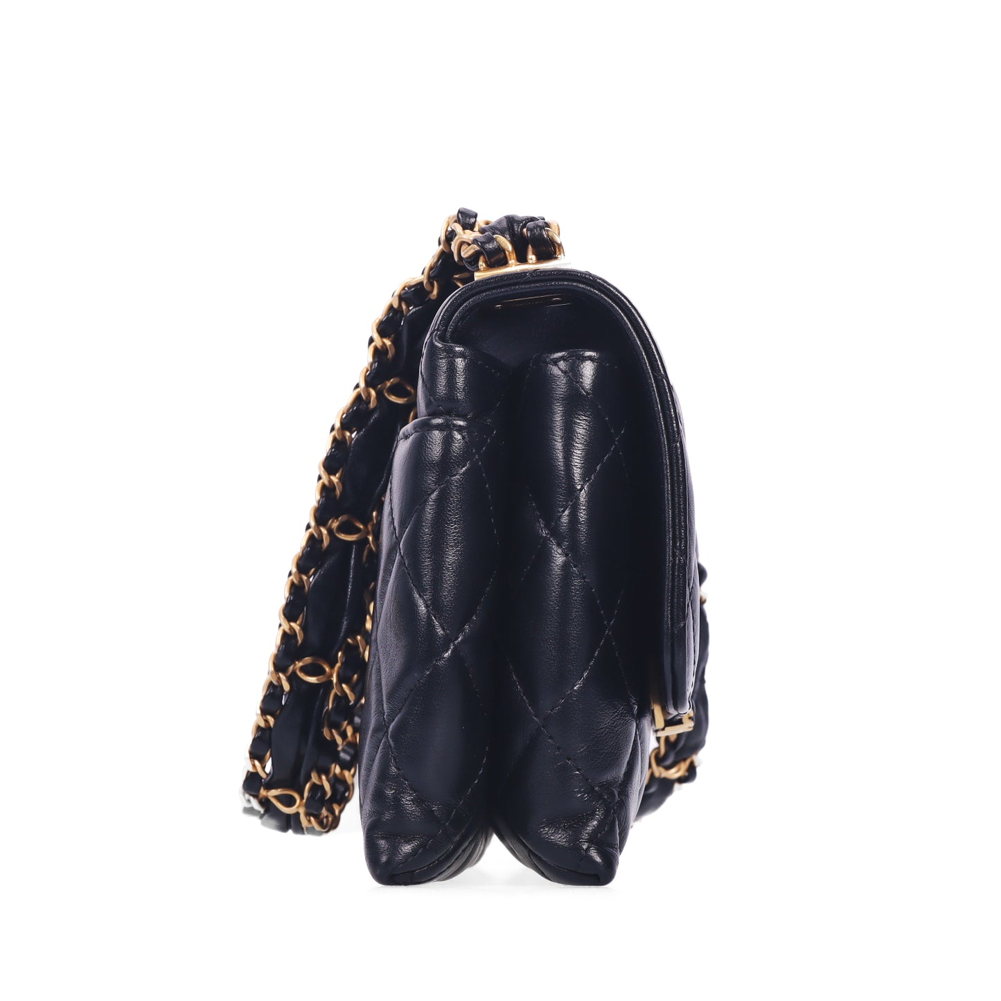 Pre-Owned Chanel Classic Black Quilted Lambskin Leather Wallet on Chain 68399510 ce