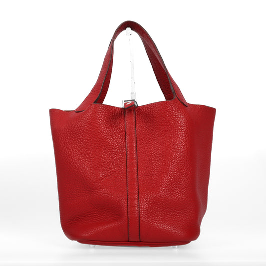 Pre-Owned Hermès Picotin Lock Rouge Calfskin Top Handle Bag 68495088