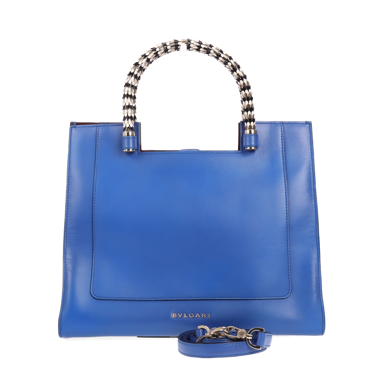 Pre-Owned Bvlgari Blue Calfskin Shoulder Bag 68778395