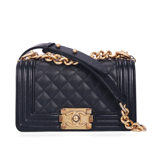Pre-Owned Chanel BOY Black Calfskin Crossbody Bag 69497919