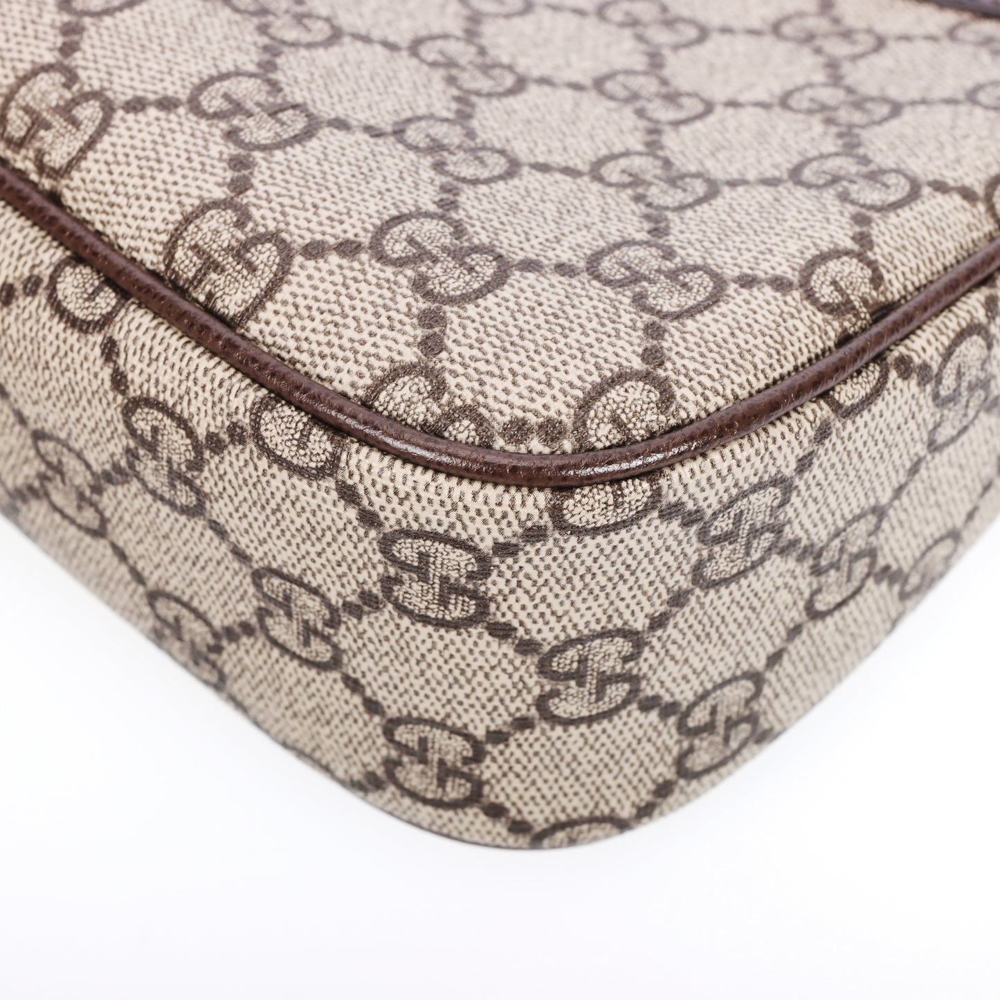 Pre-Owned Gucci Ophidia GG Supreme Canvas Brown Calfskin Shoulder Bag 69893237
