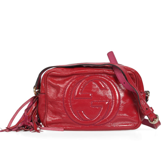 Pre-Owned Gucci Soho Red Patent Leather Crossbody Bag 70073640