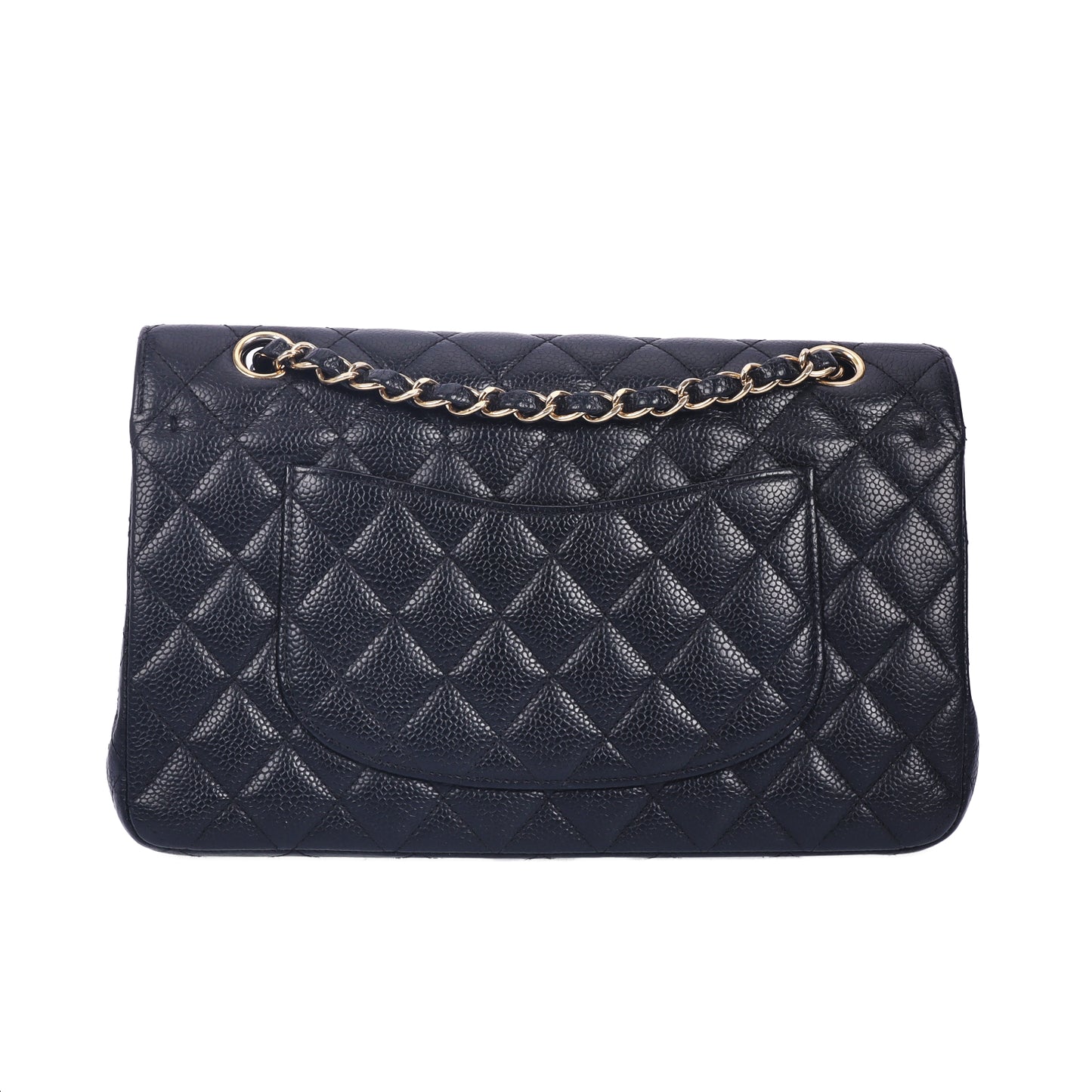 Pre-Owned Chanel Classic Flap Black Quilted Calfskin Leather Shoulder Bag 71417597
