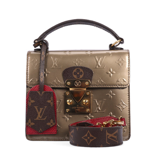 Pre-Owned Louis Vuitton Spring Street Champagne Monogram Patent Leather Shoulder Bag 72041282