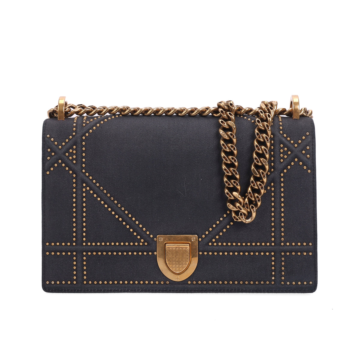 Pre-Owned Dior Diorama Navy Blue Fabric Shoulder Bag 72438404 #46