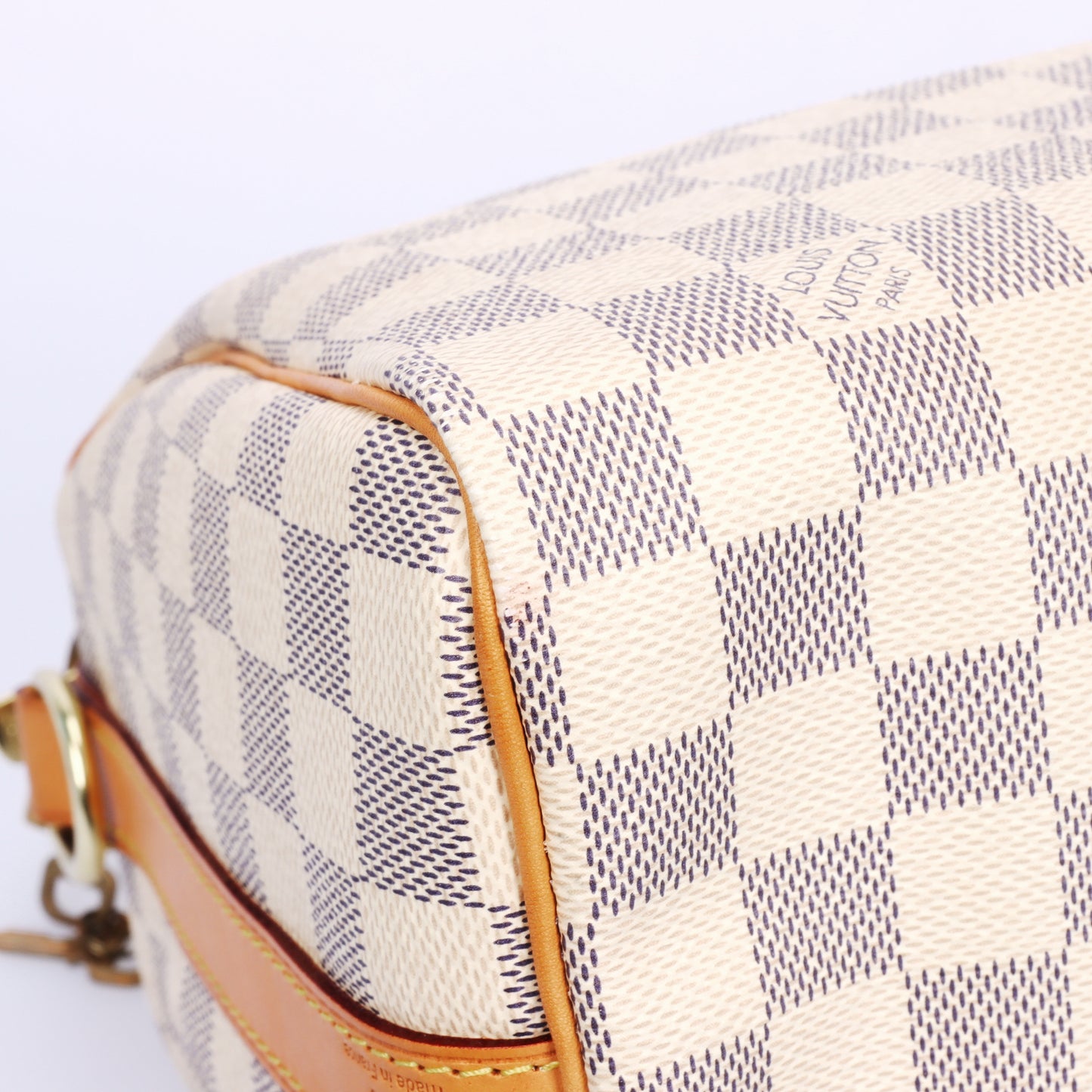 Pre-Owned Louis Vuitton Speedy Bandoulière 25 Damier Eben & Damier Azur 25 & Louis Vuitton Charm 48930408 &72802421&51621143