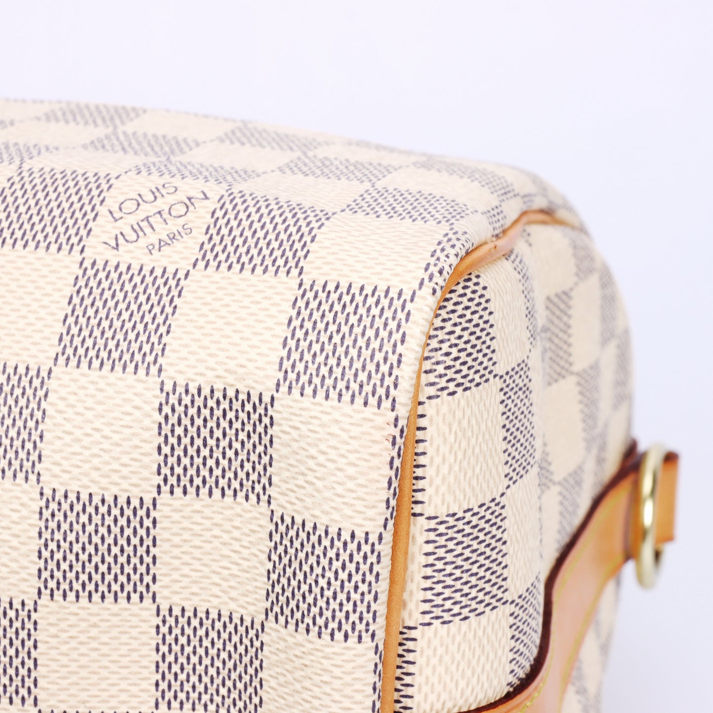 Pre-Owned Louis Vuitton Speedy Bandoulière 25 Damier Eben & Damier Azur 25 & Louis Vuitton Charm 48930408 &72802421&51621143