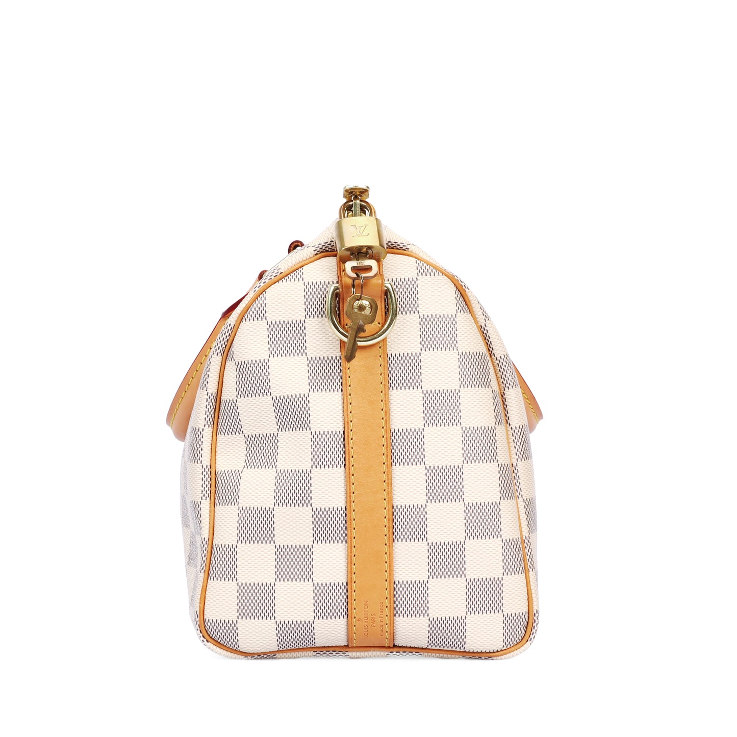 Pre-Owned Louis Vuitton Speedy Bandoulière 25 Damier Eben & Damier Azur 25 & Louis Vuitton Charm 48930408 &72802421&51621143
