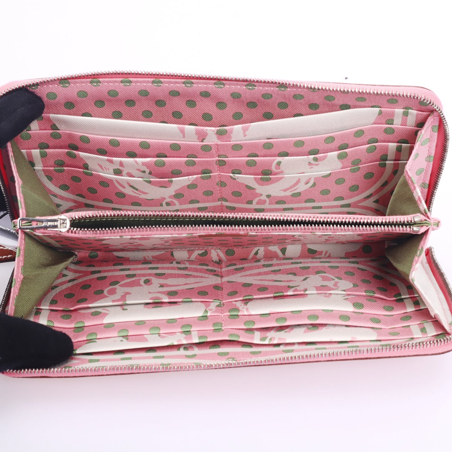 Pre-Owned Hermes Azap Rose Confetti Calfskin Wallet 73084917 L