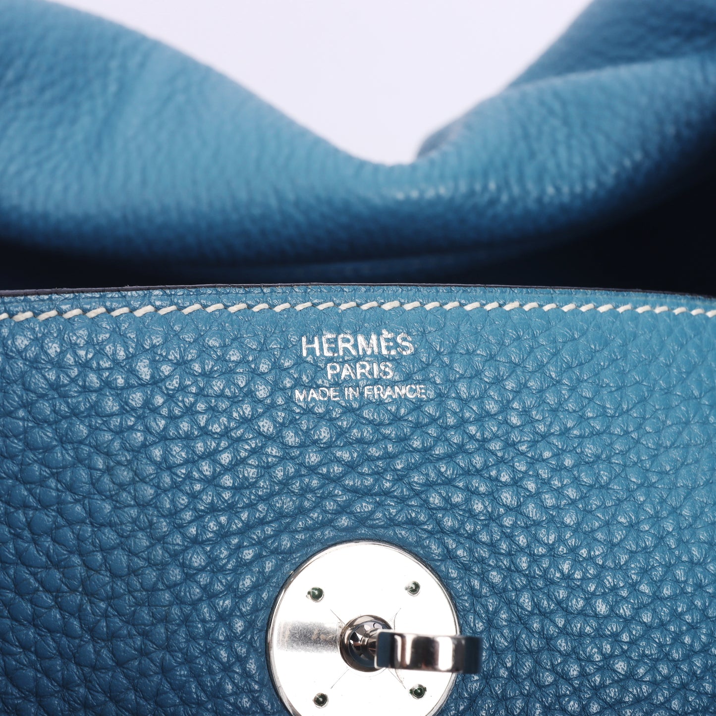 Pre-Owned Hermès Lindy 34 Blue Izmir Taurillon Clemence Calfskin Shoulder Bag 74848874
