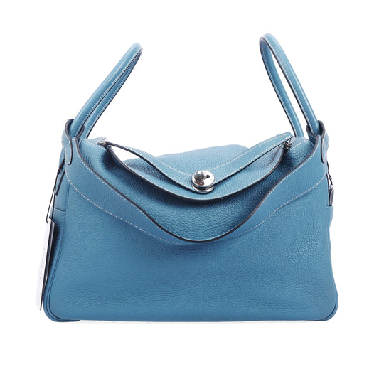 Pre-Owned Hermès Lindy 34 Blue Izmir Taurillon Clemence Calfskin Shoulder Bag 74848874