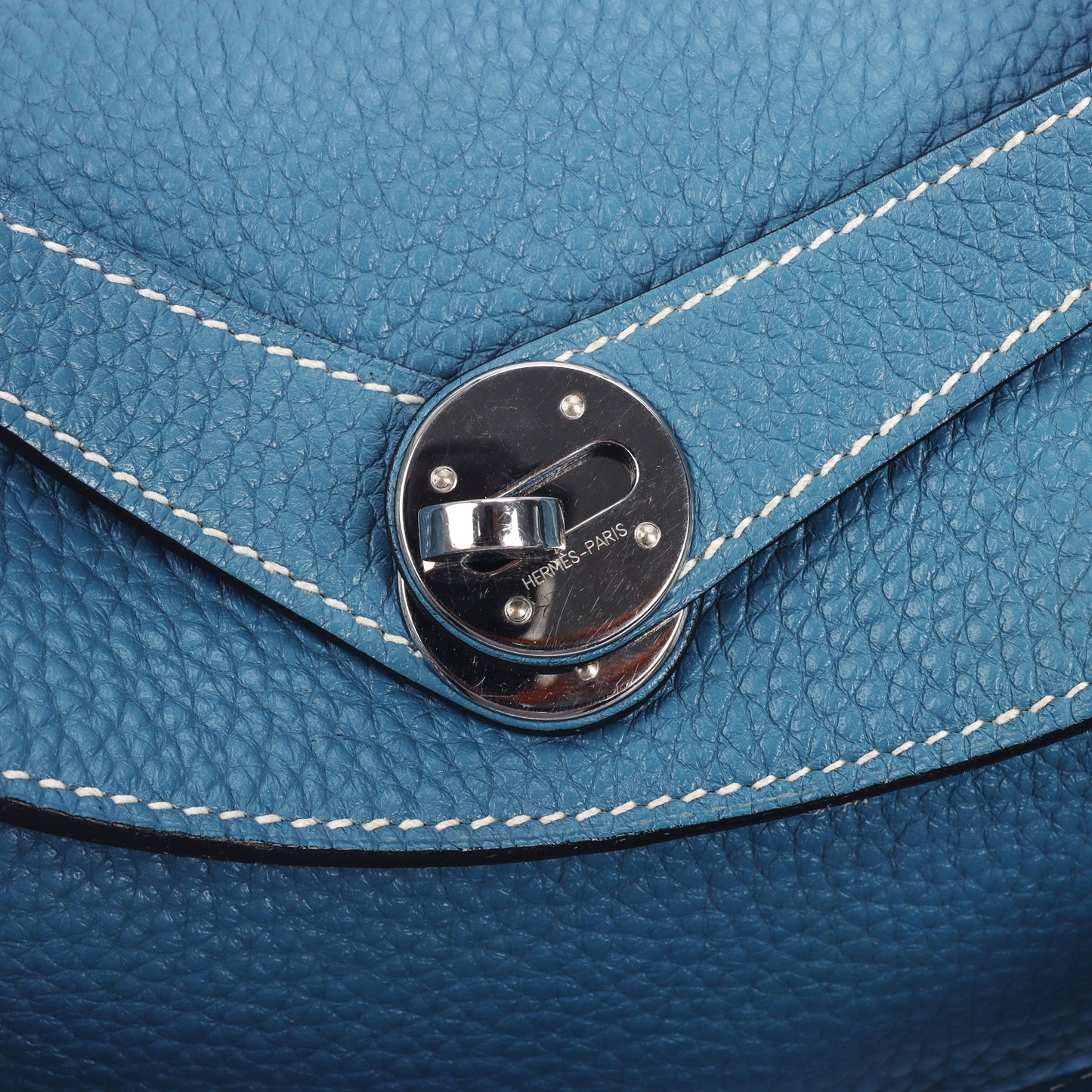 Pre-Owned Hermès Lindy 34 Blue Izmir Taurillon Clemence Calfskin Shoulder Bag 74848874