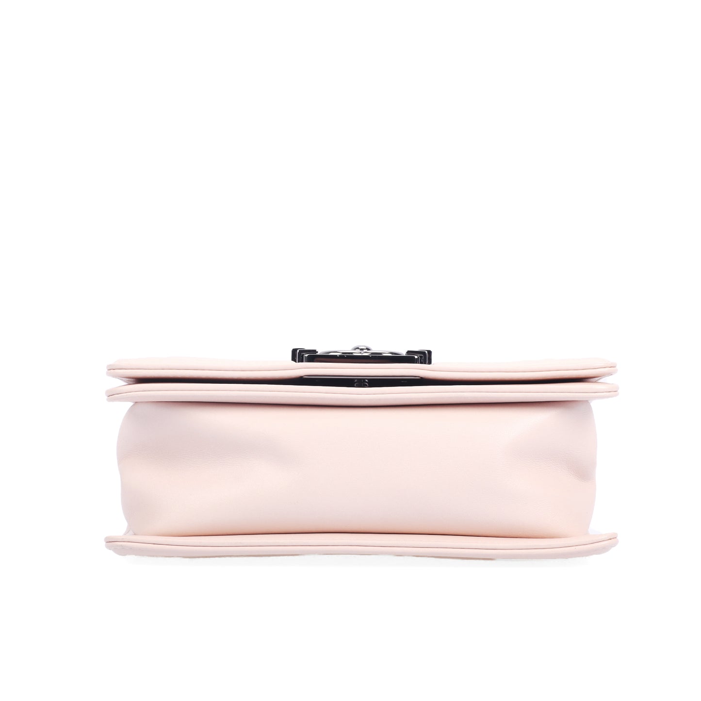 Pre-Owned Chanel Boy Small Light Pink Chevron Quilted Calfskin Leather Shoulder Bag 75047706 C