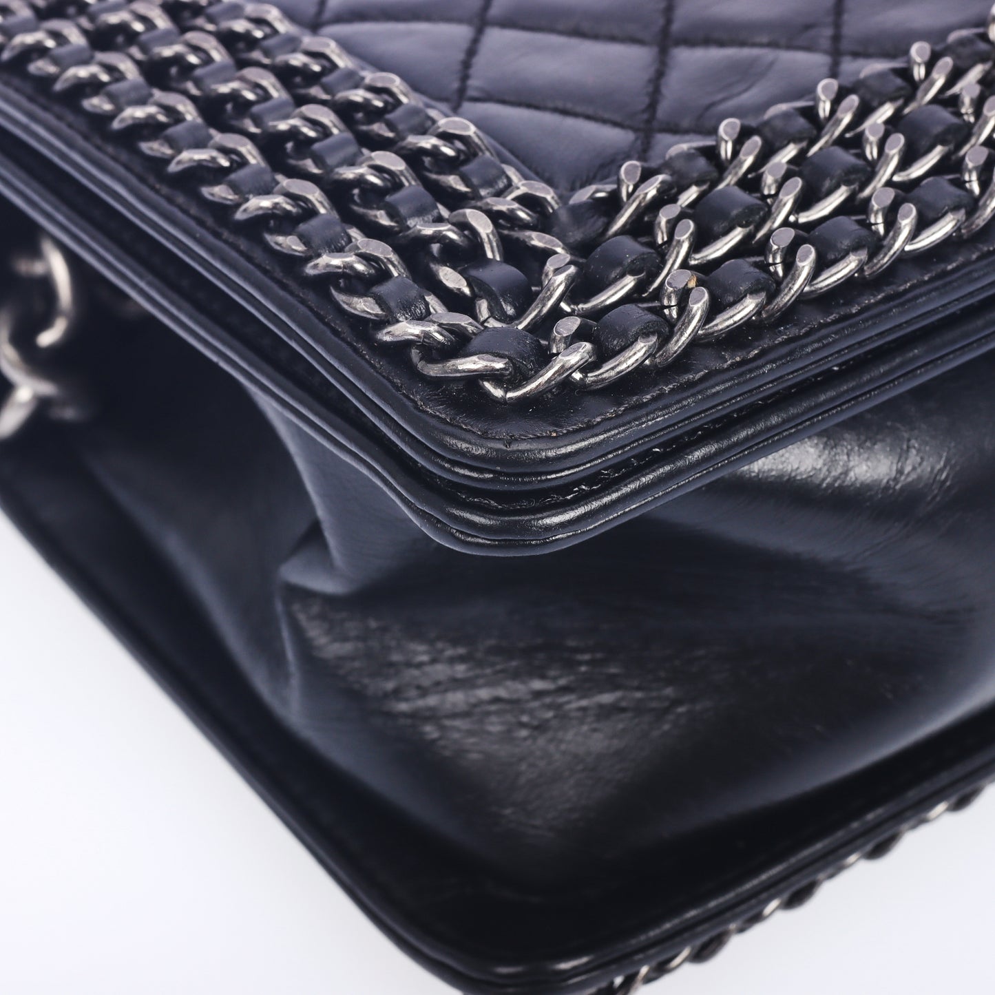 Pre-Owned Chanel Le Boy Black Quilted Calfskin Shoulder Bag 75318684