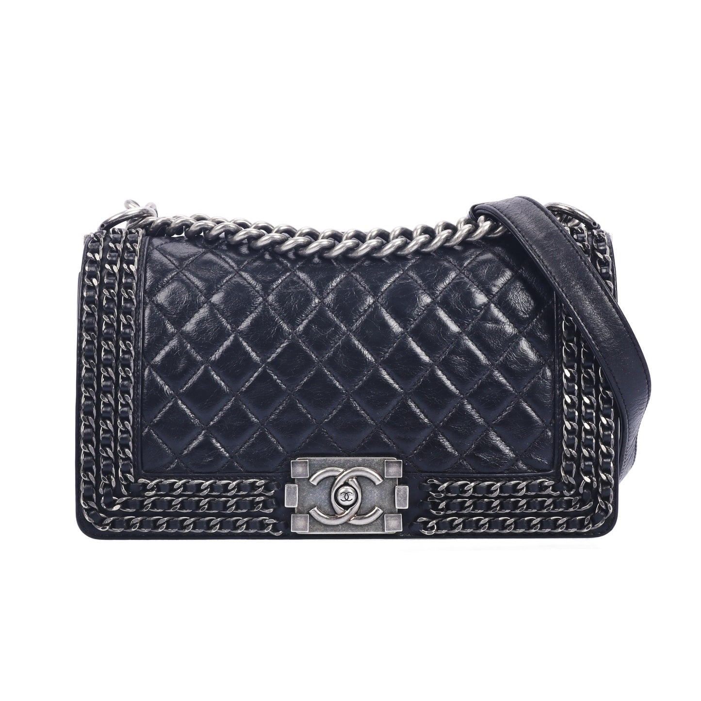 Pre-Owned Chanel Le Boy Black Quilted Calfskin Shoulder Bag 75318684