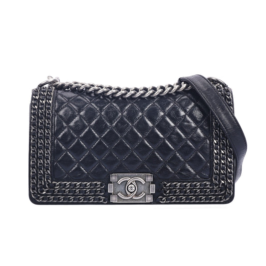 Pre-Owned Chanel Le Boy Black Quilted Calfskin Shoulder Bag 75318684