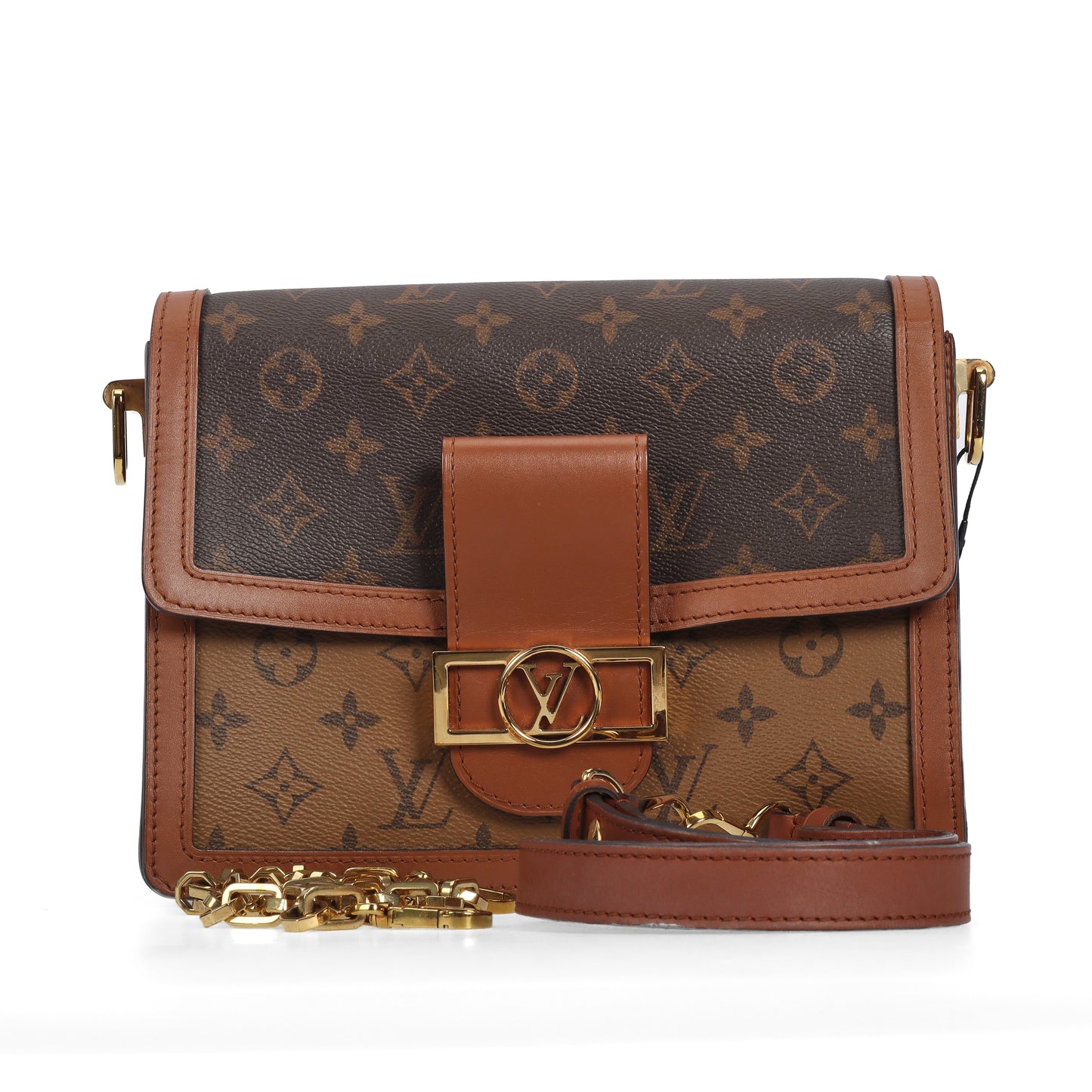 Pre-Owned Louis Vuitton Dauphine Brown Monogram Reverse Coated Canvas Shoulder Bag 75681043