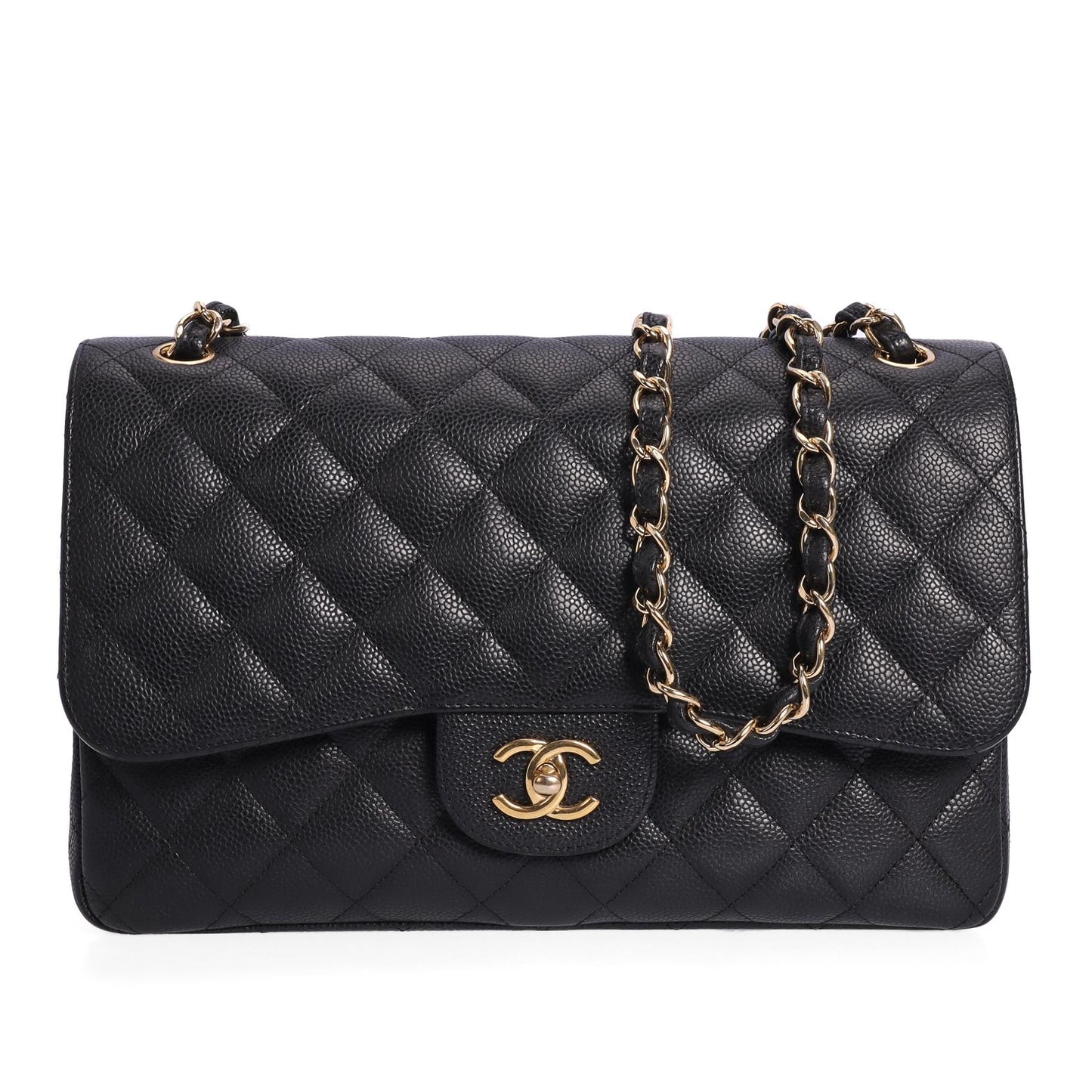 Pre-owned CHANEL Calfskin Shoulder Bags Classic Flap Black Caviar 36987679