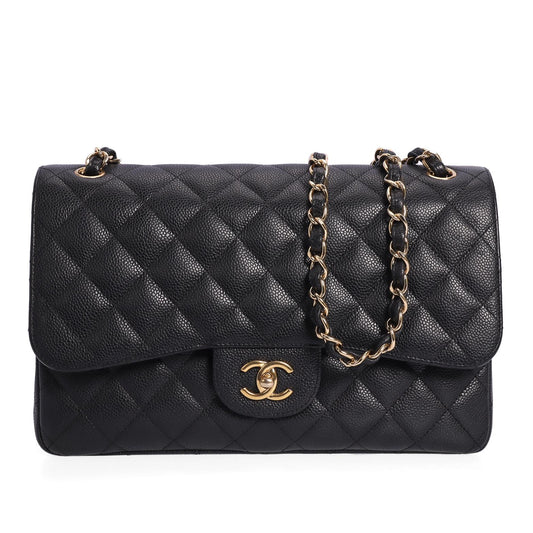 Pre-owned CHANEL Calfskin Shoulder Bags Classic Flap Black Caviar 36987679