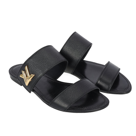 Pre-Owned Louis Vuitton Black Calfskin Sandals 76971588