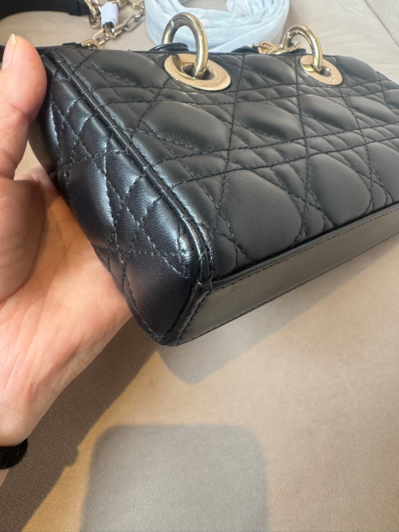 Pre-Owned Dior Lady Dior Black Cannage Lambskin Crossbody Bag