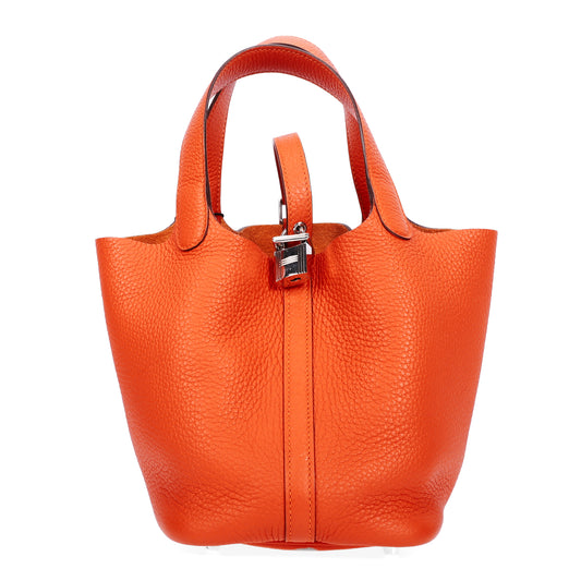 Pre-Owned Hermès Picotin Lock 18 Feu Togo Leather Shoulder Bag  77147328 c