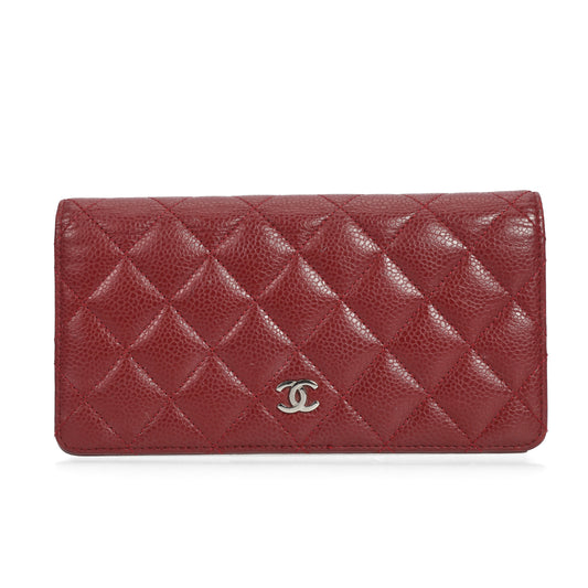 Pre-Owned Chanel Burgundy Caviar Calfskin Wallet 77813332