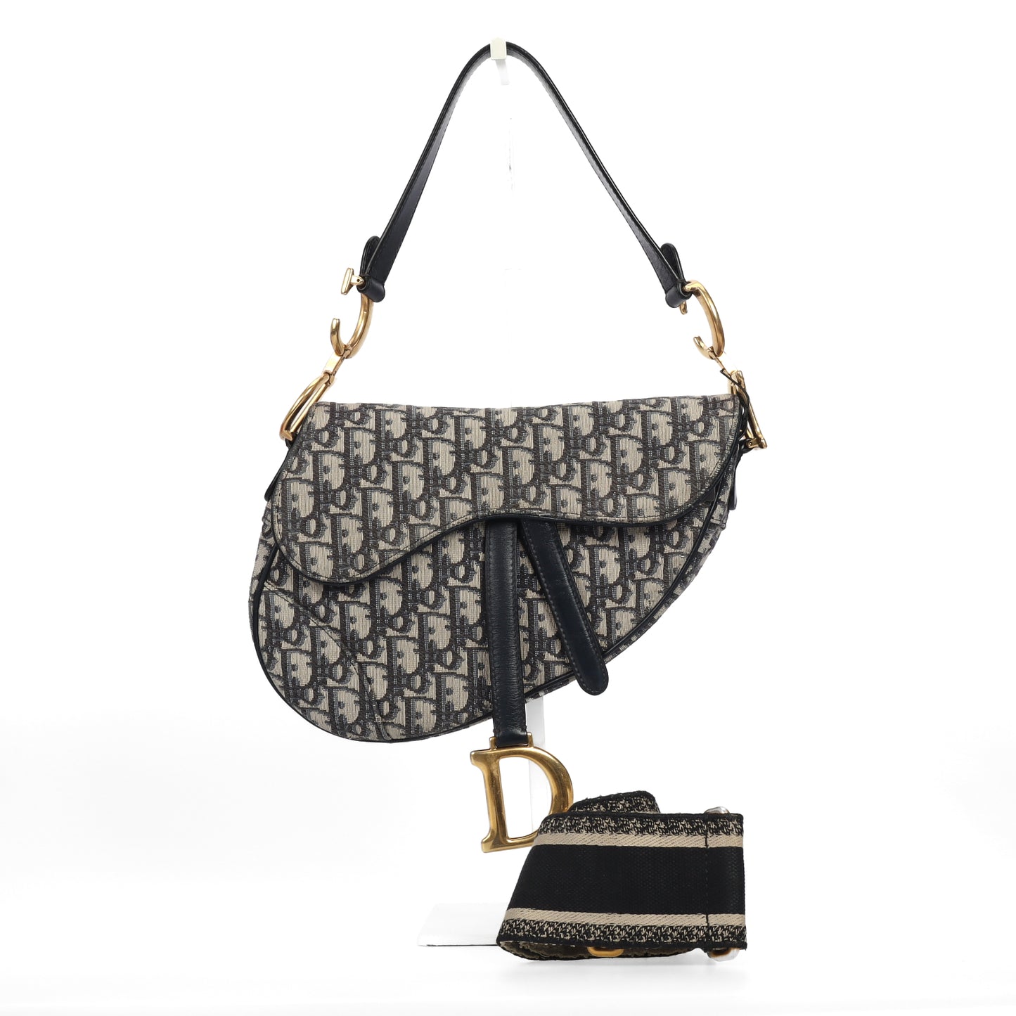 Pre-Owned Dior Saddle Blue Canvas Crossbody Bag 78592794