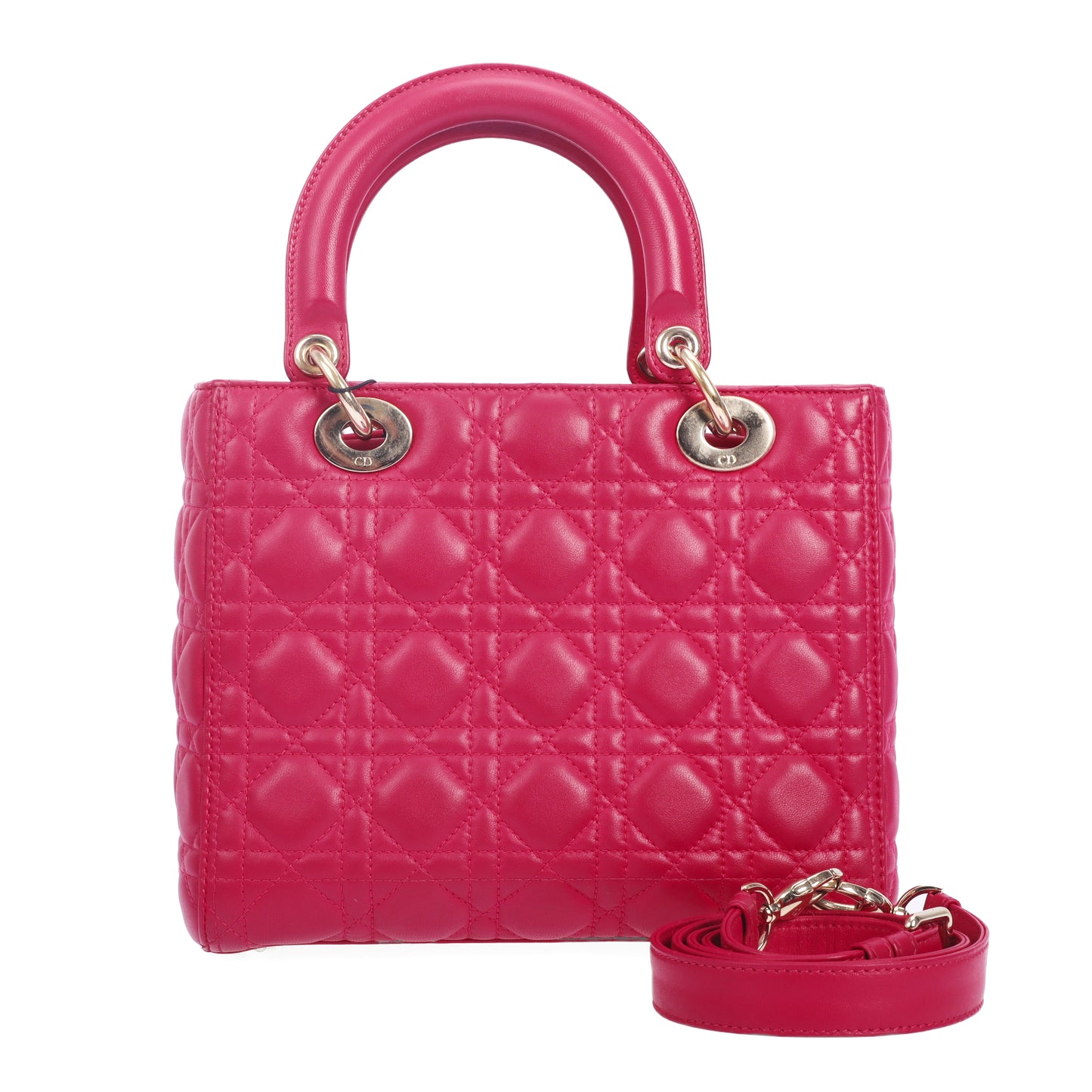 Pre-Owned Dior Lady Dior Pink Lambskin 78648626