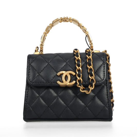 Pre-Owned Chanel Black Leather Crossbody Bag 78828213