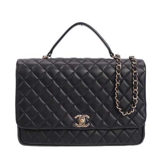 Pre-Owned Chanel Flap Black Quilted Leather Crossbody Bag 79549122